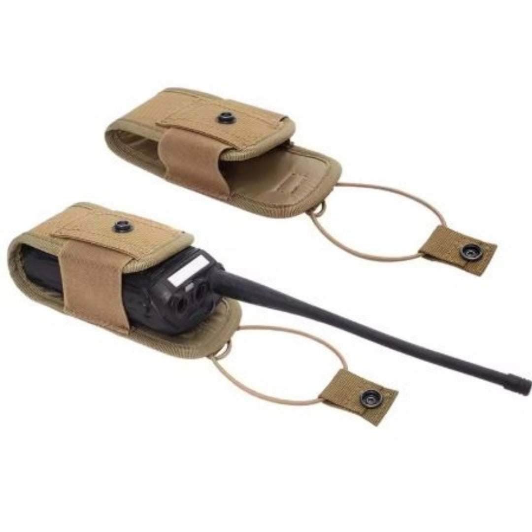 Universal Radio HolsterUniversal Radio Holster. MOLLE Tactical Radio Holder for Duty Belt.Made of 1000D high-quality waterproof nylon material. Strong, durable, wear-resistant and tear-resistant. 
Designed with Molle system, can be attached to backpack, Range Gear